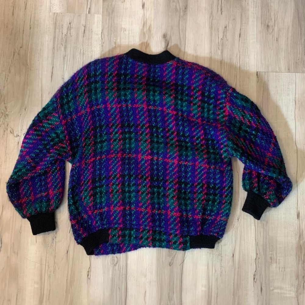 Vintage 1990s tweed cardigan purple - Picture 4 of 5